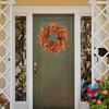 Wreath With Flocked Berries Eucalyptus Leaves Door Hanging Halloween Decor