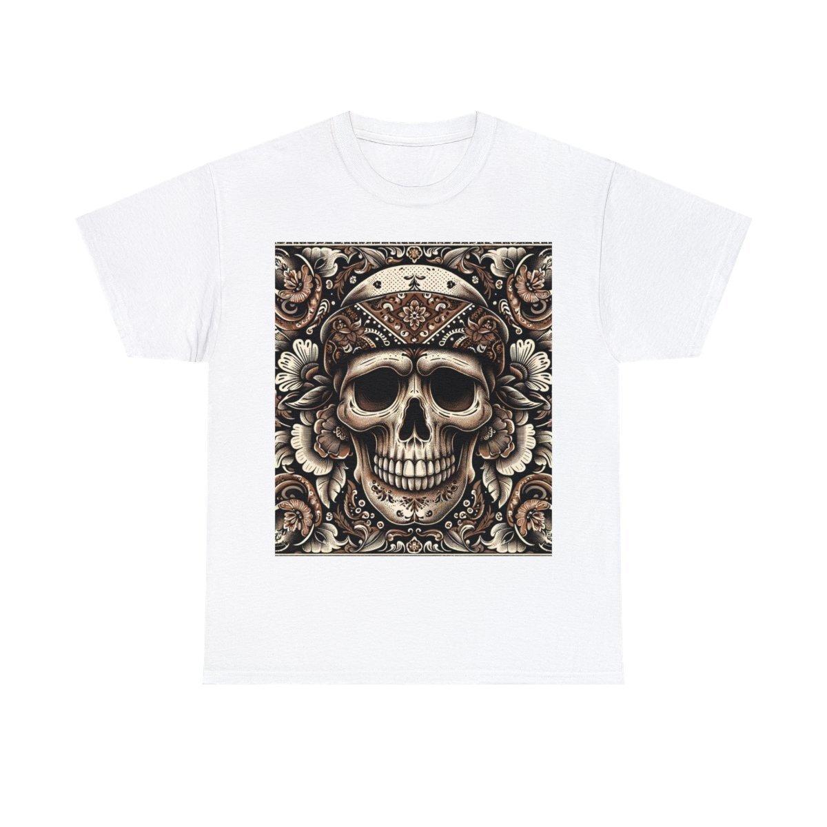 Adult T Shirt Skull Bandana Pattern Paisley Gangster Biker Retro Streetwear S разноцветный
