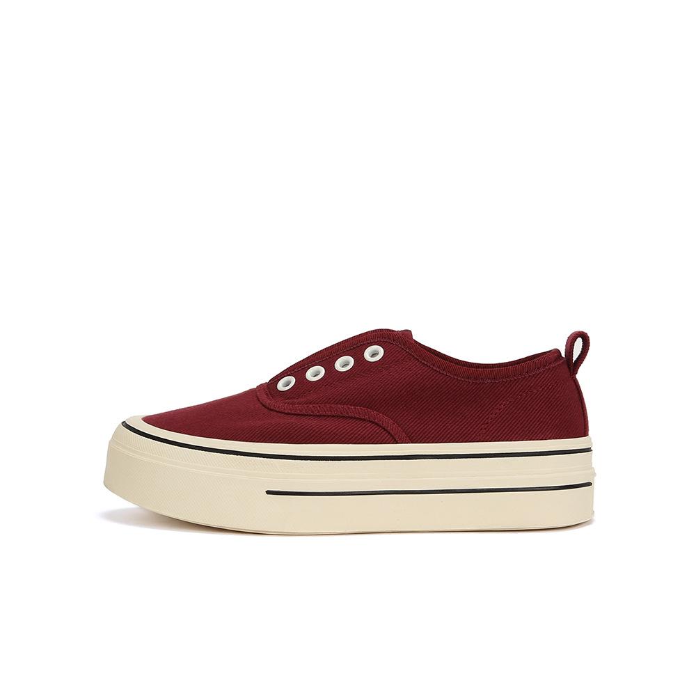 Su Yinyin has the same lazy one-pedal shoes, platform-soled casual horse leather loafer single shoes, women's canvas shoes.