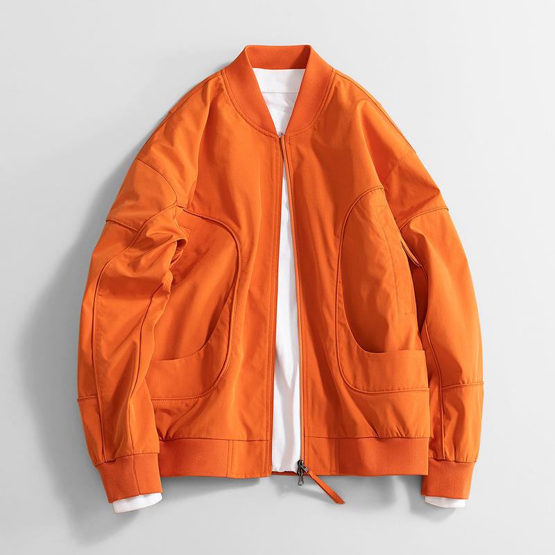 Jacket for Men's Spring and Autumn New Loose Baseball Collar Loose Hong Kong Style Work Style Versatile Loose Jacket