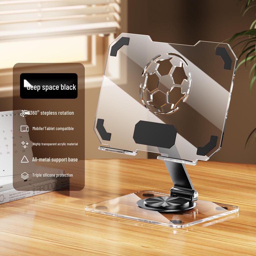 Creative Football Tablet Stand: Foldable Transparent Phone Holder for Dorms and Binge-Watching