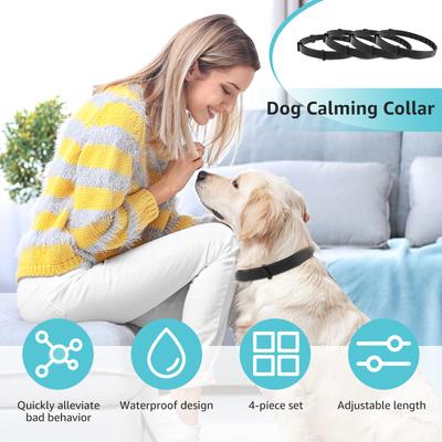 4 Stück Beruhigungshalsband für Hunde Haustiere Pheromon lindert Angst Trimmbar Verstellbar Bequem Anti Stress Welpe Kätzchen