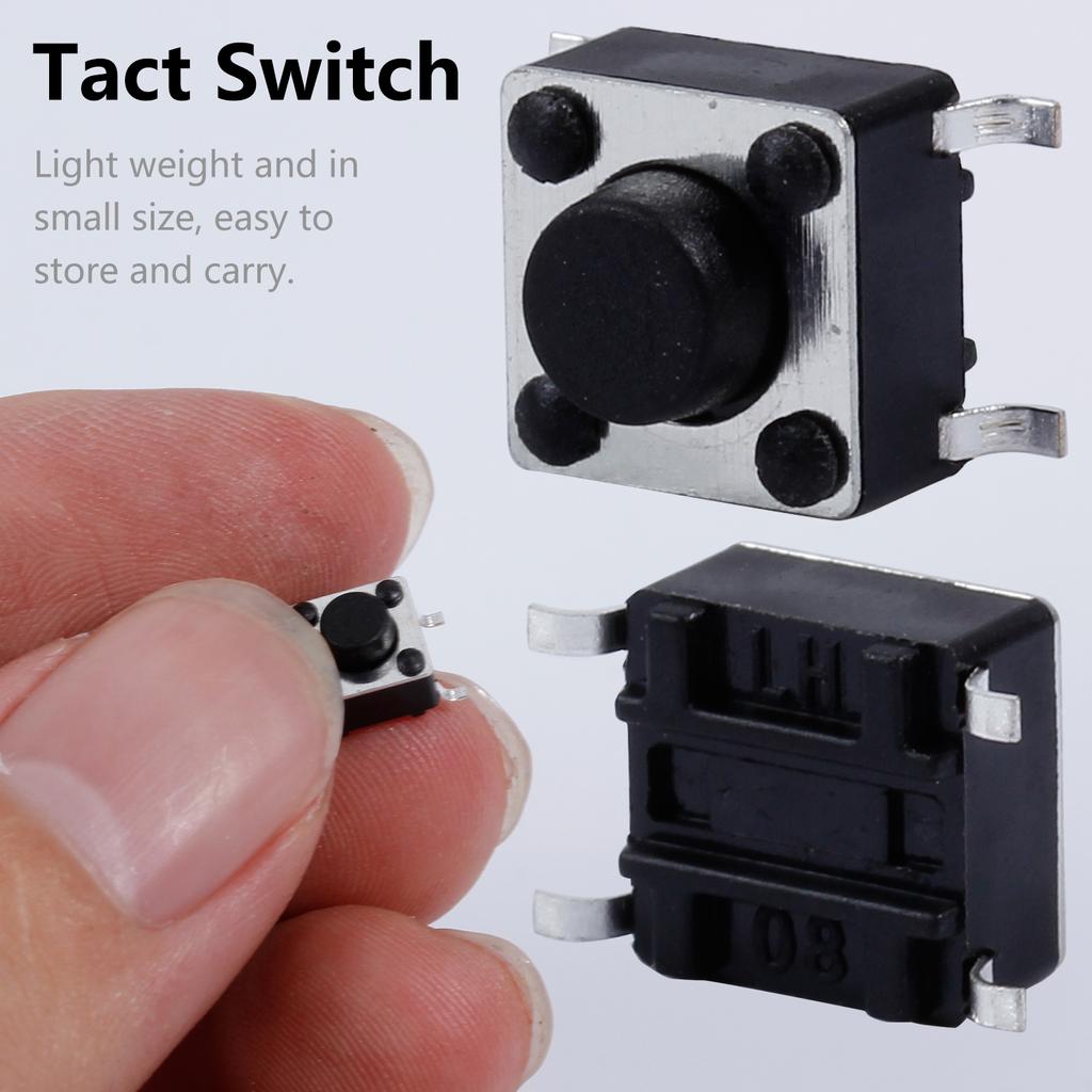 Industrial Grade 6x6mm Tactile Pushbutton Switches 4 Pin Momentary Push Button Switches Assortment for DIY Projects