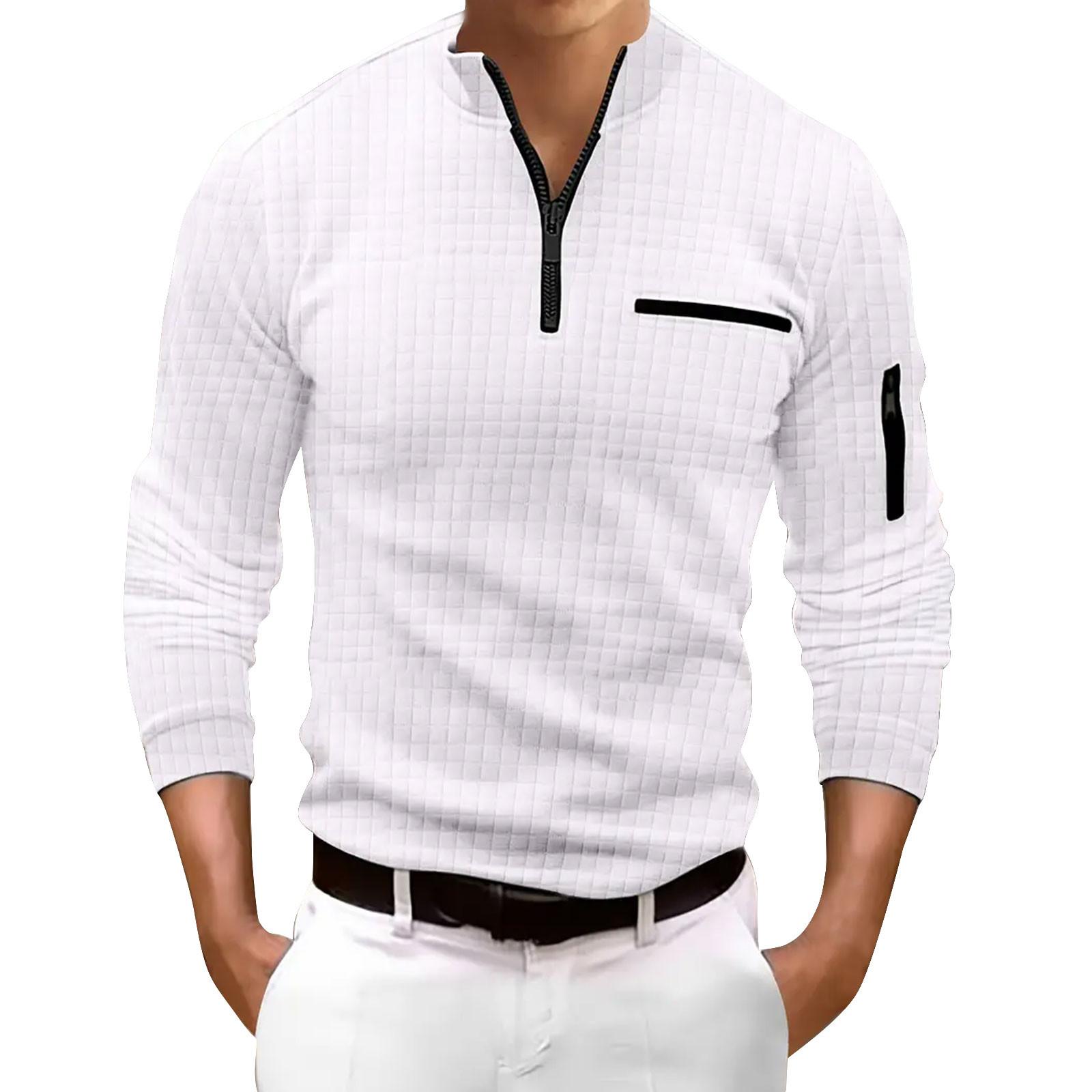 

Чоловіча модна футболка з графічними вишивками та довгими рукавами. Весняно-осінній пуловер з довгими рукавами. XXXL білий