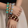 Acrylic Color-Block Round Bead Unisex Bohemian Bracelet