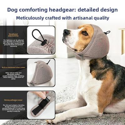 Pet Dog Calming Headband with Thick Anti-anxiety, Lightning Protection, Noise Reduction and Sound Insulation Cotton, Breathable Ear Cover