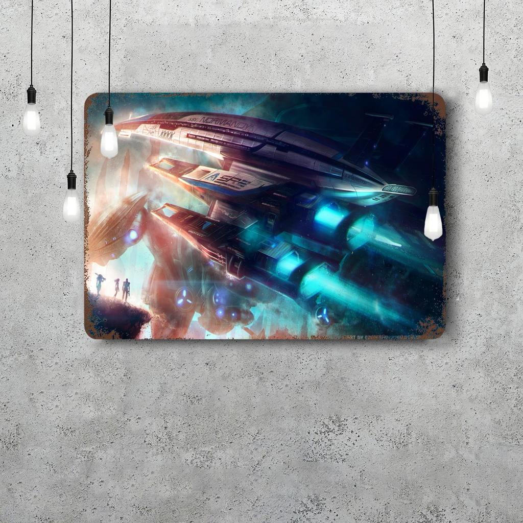 Garrus Close Up Mass Effect Vintage Metal Tin Signs Posters Decor Retro Metal Plaque Wall Art Decor for Garage Bar