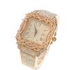 THE BLING KING Hip Hop Rapper Iced Out Thorn Encrusted Square Watch Men Full Rhinestone Square Roman Dial Quartz Wristwatch