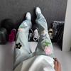 European and American Hiphop Fried Street Pants Men's High-end Sense of Design Flower Embroidered Jeans Men's Loose Straight Trousers