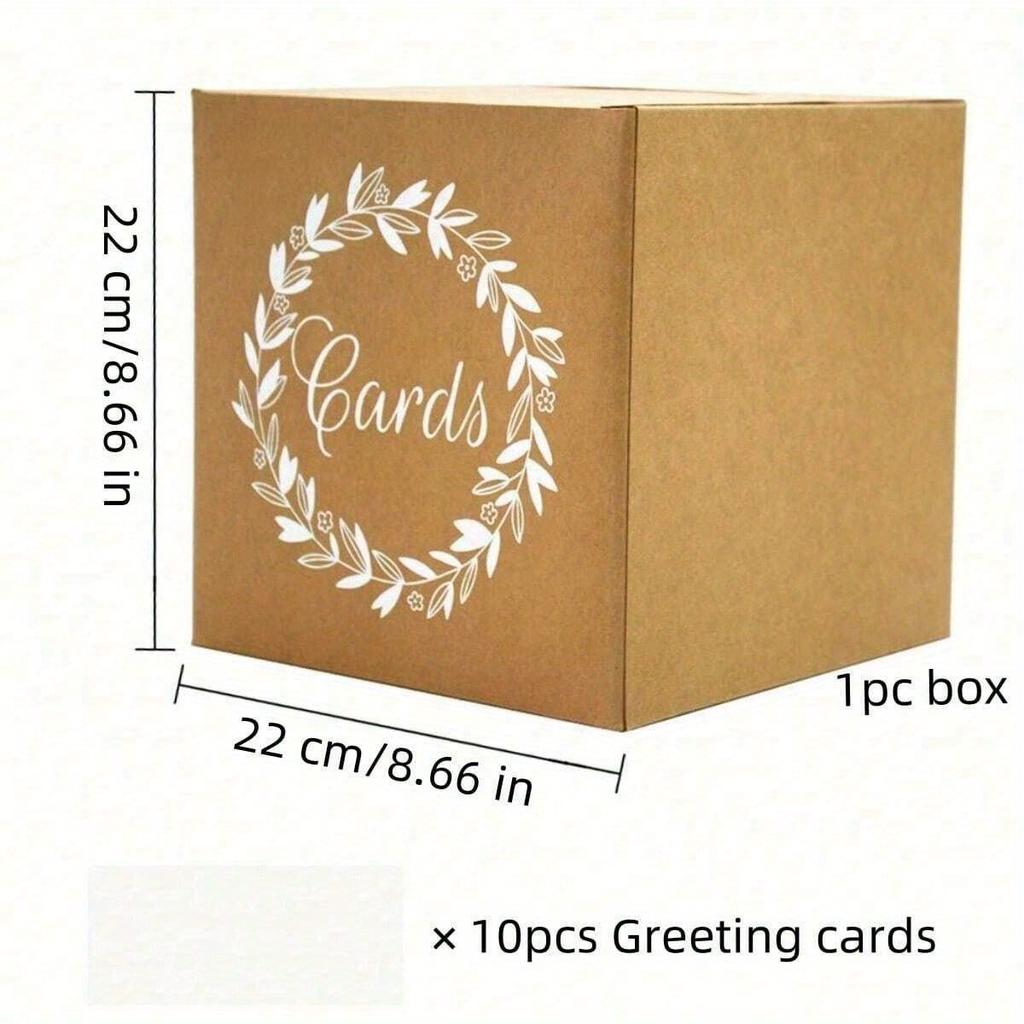 1PC White Card Box With Gold Foil Design, Wedding Favors Money Box Holder For Wedding Reception, Wedding Decor, Home Decor, Room Decor Birthday