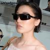 Semi-Rimless Cat Eye Sunglasses Women  Luxury Brand Designer Trending Sports Y2K Punk Sun Glasses For Ladies Shades Eyewear