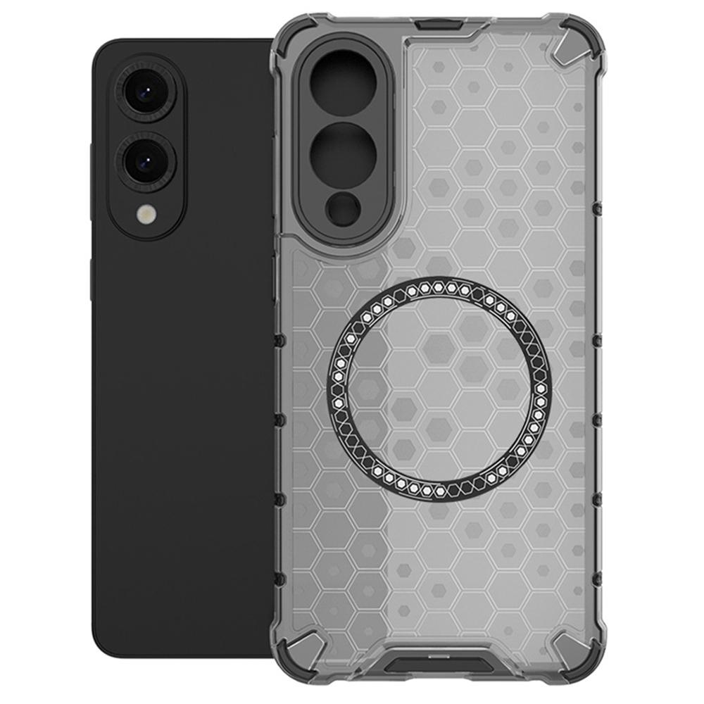 

For Samsung Galaxy S25 Edge Case Compatible with MagSafe Honeycomb Design TPU+PC Phone Cover Grey