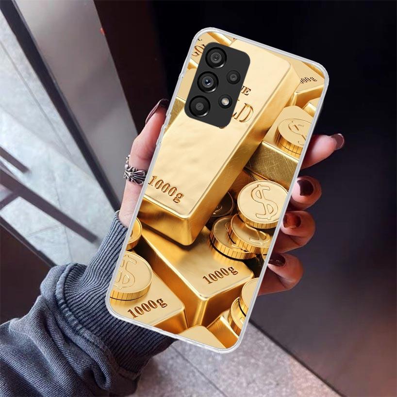 Fine Gold Pattern Printing Phone Case For Samsung Galaxy A52 A51 A50S A32 A22 A12 A02S A72 A71 A31 A70 A30S Note 20 Ultra 10 Plu