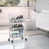 Metal Frame Kitchen Cart with Metal Mesh, Rust-Resistant, Small Item Storage, 3 Shelves, 26.5cm Wide x 45.5cm Deep x 63.5cm High [Parallel Import]