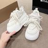 Fashion 8CM Women Platform Sneakers Leather Casual Ladies Chunky Shoes White Woman Fashion Brand Autumn Thick Soled Wedge Sneakers