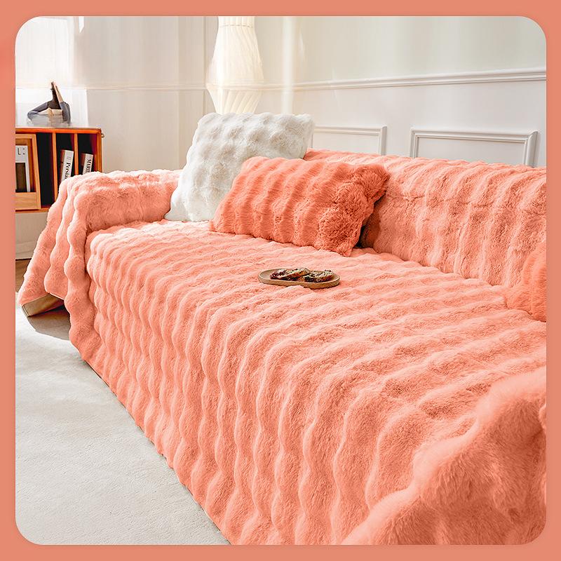 Anti-Scratching Sofa Cushion Winter Plush Non-Slip Sofa Cover Sofa Cover Towel