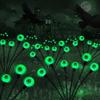 Scary Eyeball Lights Led Halloween Outdoor Solar Powered Green Eyeball Blinking Firefly Lights Waterproof Solar Path Lights