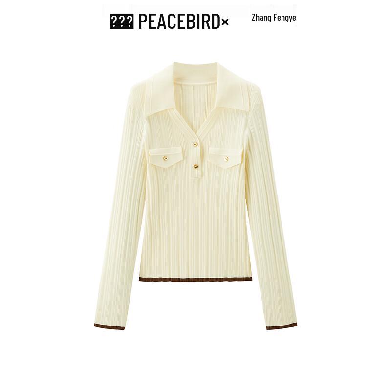 

Peacebird Women s Lapel Knit Sweater S
