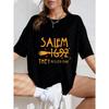 White Oversized T-Shirt Salem 1692 They Missed One Witch Broom Print Casual Summer Top For Women And Girls