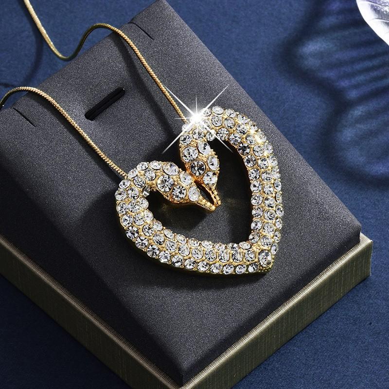 Liebe Schwan Nur Liebe Ewiges Doppel Schwan Herz Damen Accessoires Anhänger Halskette