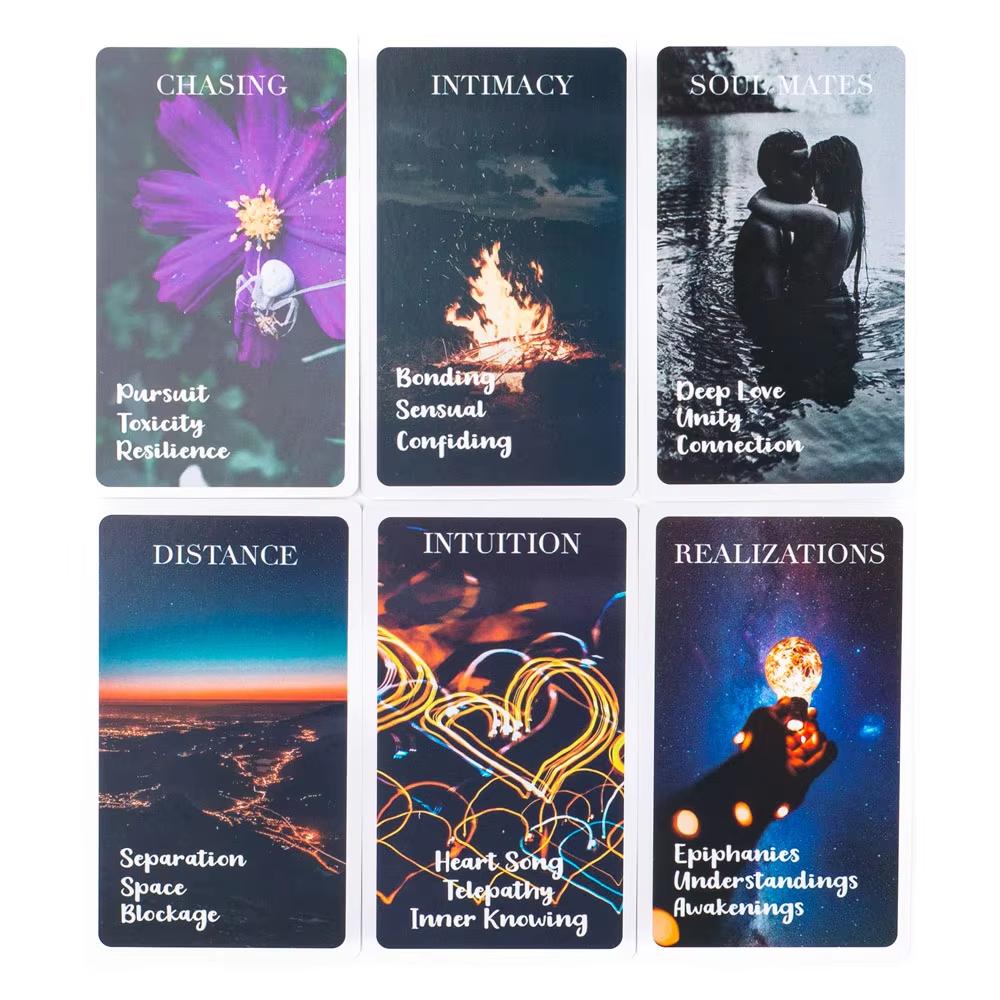 Oracolo Segreti Nascosti del Cuore 10,3*6 cm Carte Situazioni Lucido Mazzo Fiamma Gemella Mazzo Messaggi Emozionali 78 Carte