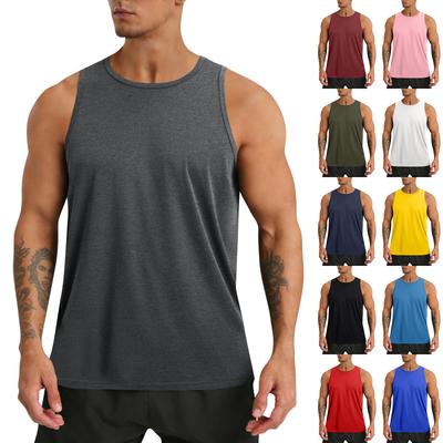 Men's Round Neck Sleeveless Top Men's Fitness Quick-Drying Sports Vest