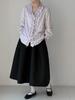LUXI Women's V-Neck Ruffle Trim Plaid Shirt - 2026 Spring Korean Style Versatile Texture