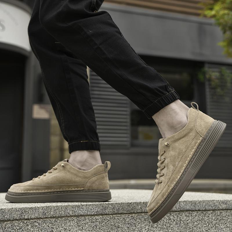 Genuine leather men's board shoes designer's minimalist style Outdoor leisure walking and sports Quality Youth Shoes