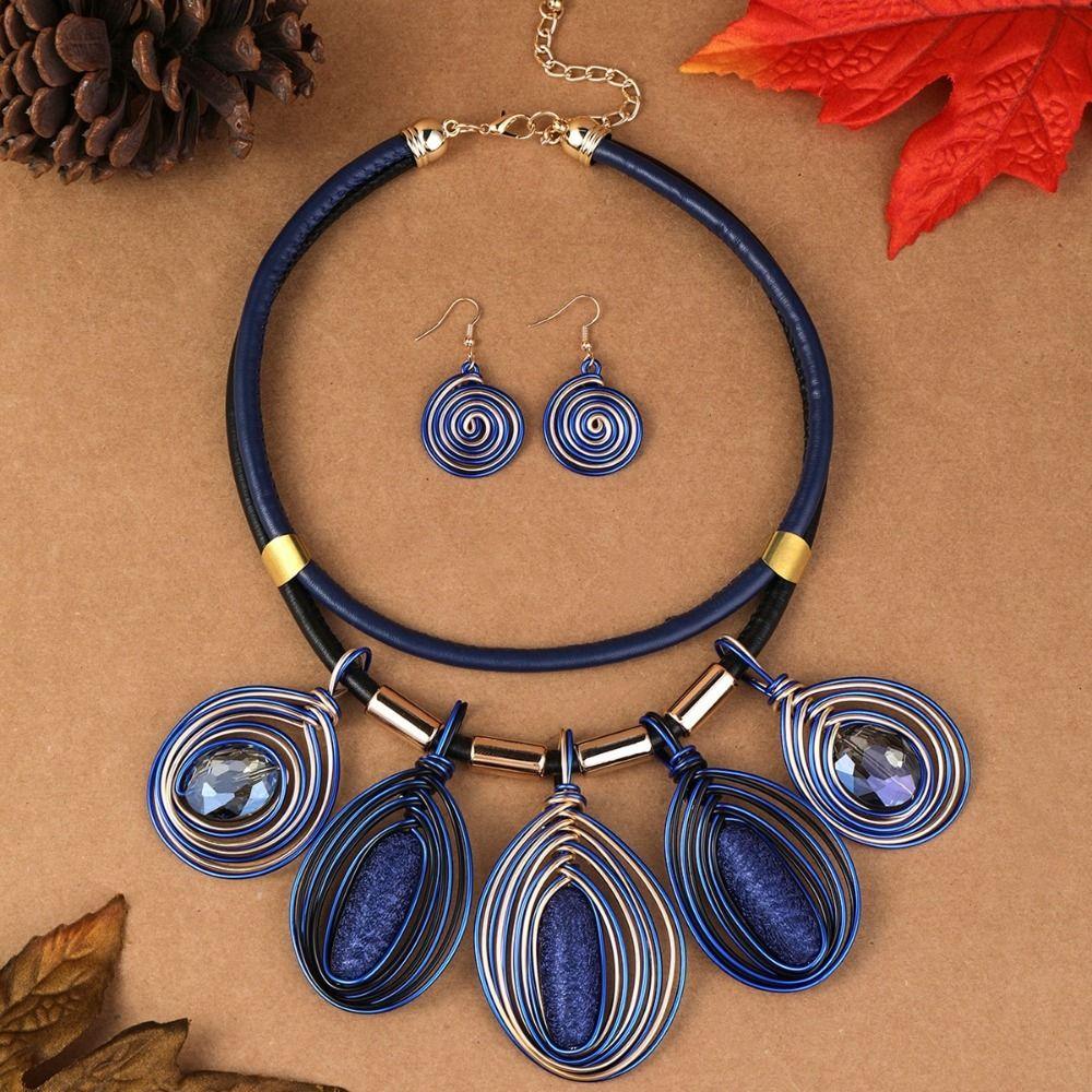 Crystal Multi-layer Jewelry Set African Women Jewelry Set Necklace Earrings Set Banquet Party