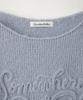 Sseomweeobeoteo Mohair Letter Long Sleeve Knit - Light Blue