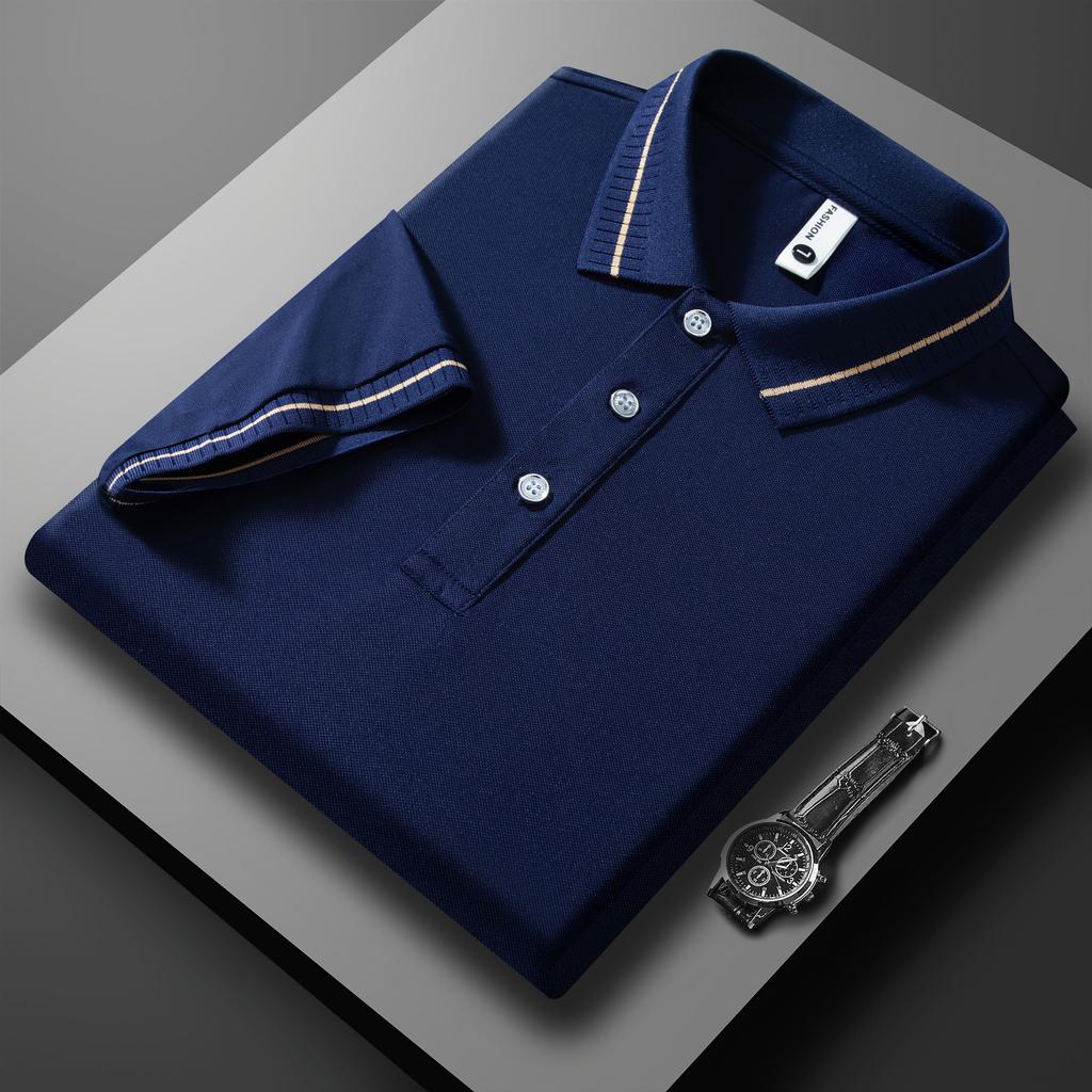 Lapel Men'S And Women'S Advertising Polo Shirt Ice Silk Cotton Business Casual Short-Sleeved High-End Top