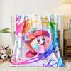 A cheerful character painting colorful, star-filled rainbow swirls. for all seasons blanket lunch break throw gift