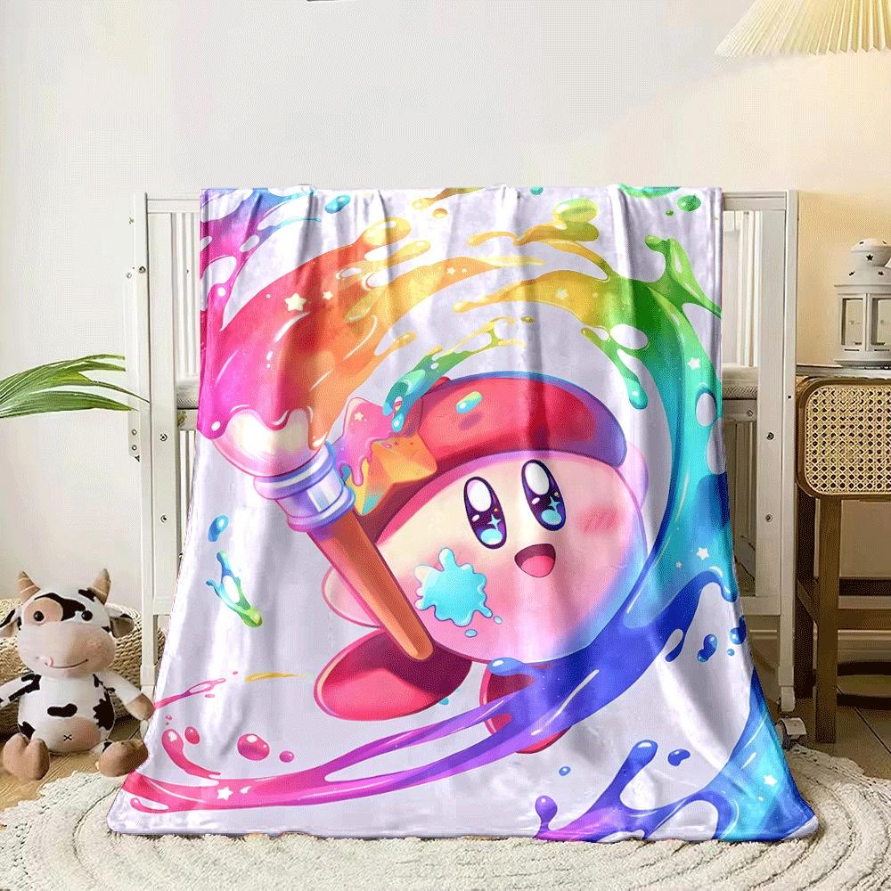 A cheerful character painting colorful, star-filled rainbow swirls. for all seasons blanket lunch break throw gift