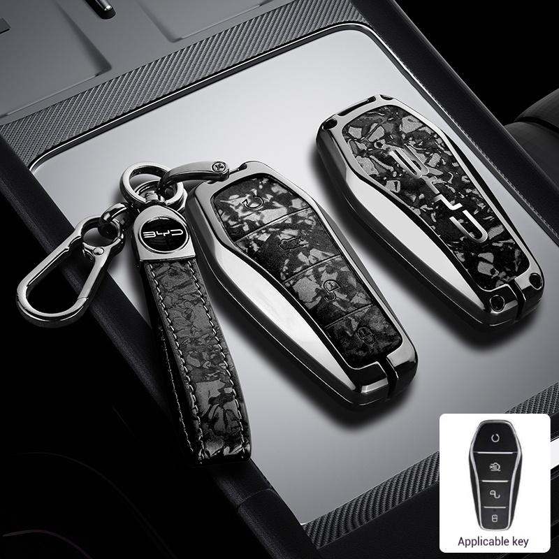 Interior Mouldings Zinc Alloy Car Remote Key Case Cover Shell Fob For BYD Song Plus Atto 3 Han EV Tang DM Qin Seal Dolphin Keych