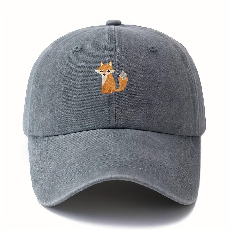 Cute fox pattern printed baseball cap for daily casual fashion, versatile city commuting hat, suitable for men and women