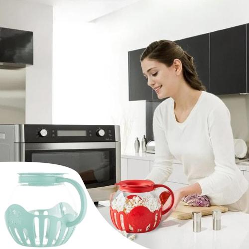 Microwave Popcorn Pot, Microwave Popcorn Bowl Popper, Popcorn Popper Bowl with Lid, Popcorn Maker Popcorn Machine, Micro Pop Microwave Popcorn Popper,