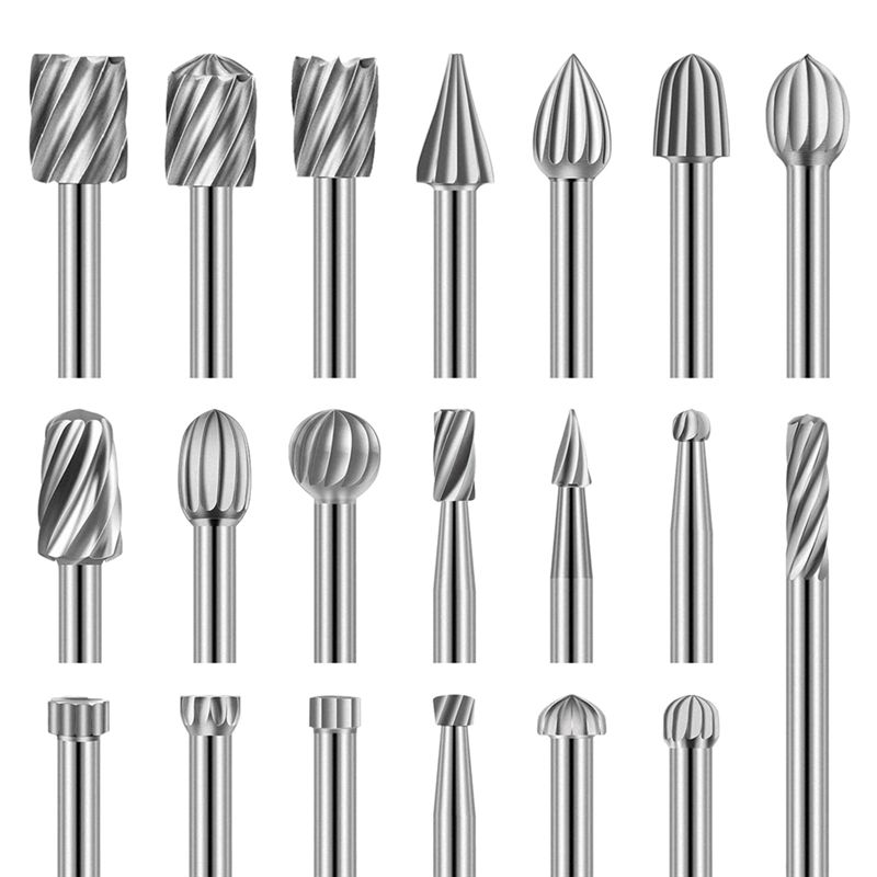 

A84E-Engraving Router Bit Carving Bits, 20 PCS Rotary Tool Accessories Rotary Bits Burr Set срібний