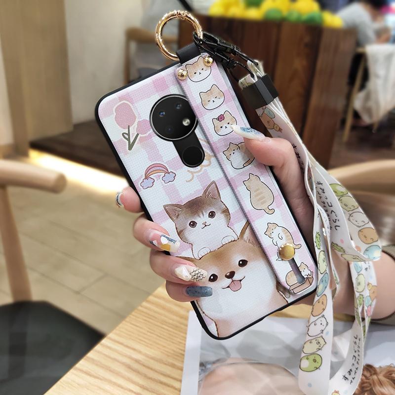 Lanyard Back Cover Phone Case For Nokia 6.2/7.2 Waterproof Anti-dust Silicone Fashion Design Soft Case Dirt-resistant