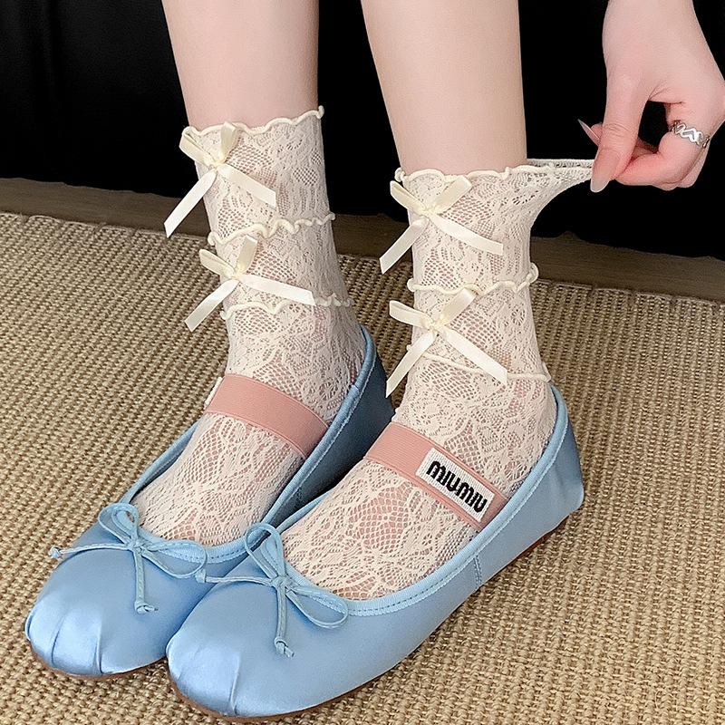 

Бантик в верхней части носков, махровые носки, летние носки до середины икры, стиль колледжа, милые и крутые носки в стиле лолиты 1 pair бежевый