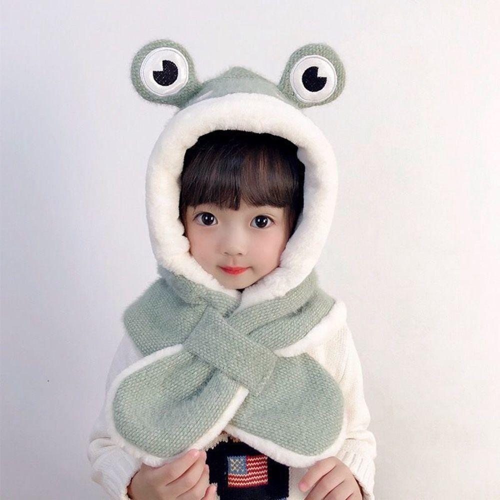 

Защита ушей Теплая лягушка плюс Бархат Детская шапка-бомбер Плюшевая шапка Кепки в корейском стиле Детский шарф