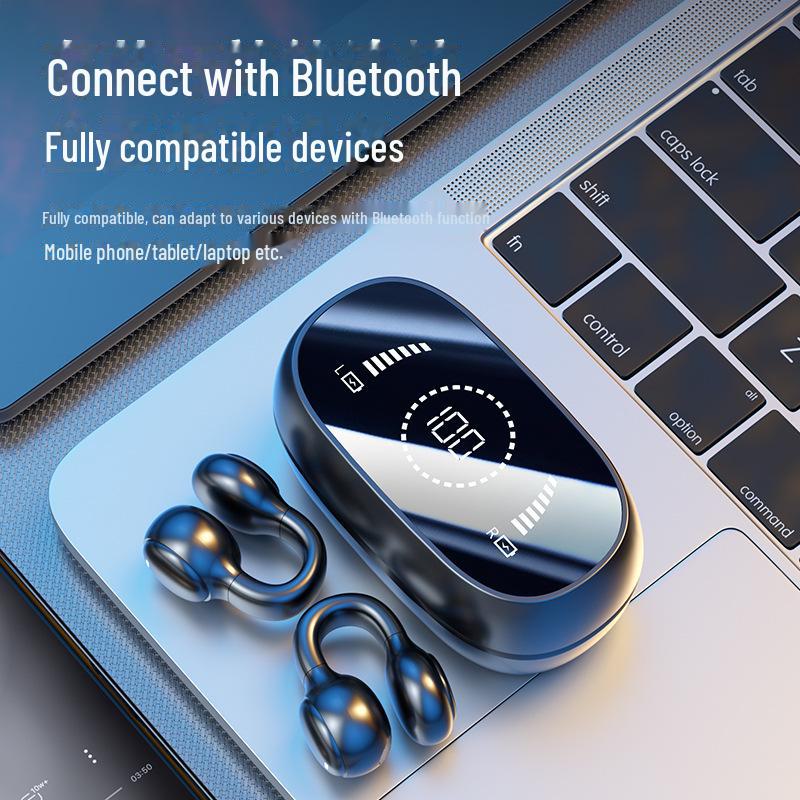 M47 Wireless Bluetooth HD Clip-On Headset - Soft Silicone, Non-In-Ear, Long-Lasting Battery