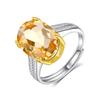 S925 Sterling Silver Inlaid Natural Topaz Colored Treasure Ring Women's Elegant Fashion Jewelry Jewelry