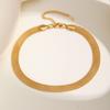 Women Minimalist Choker Mesh Link Chain Necklace, Stainless Steel Gold Plated Skeleton Jewelry