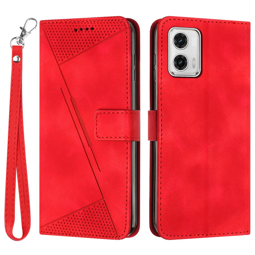For Motorola Moto G53 5G/G13 4G/G23 4G Leather Wallet Cover Imprinted Foldable Stand Phone Case with Strap