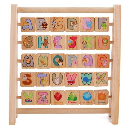 

Kids Letter Animal Wooden Flip Blocks Frame Puzzle Game Educational Learning Toy