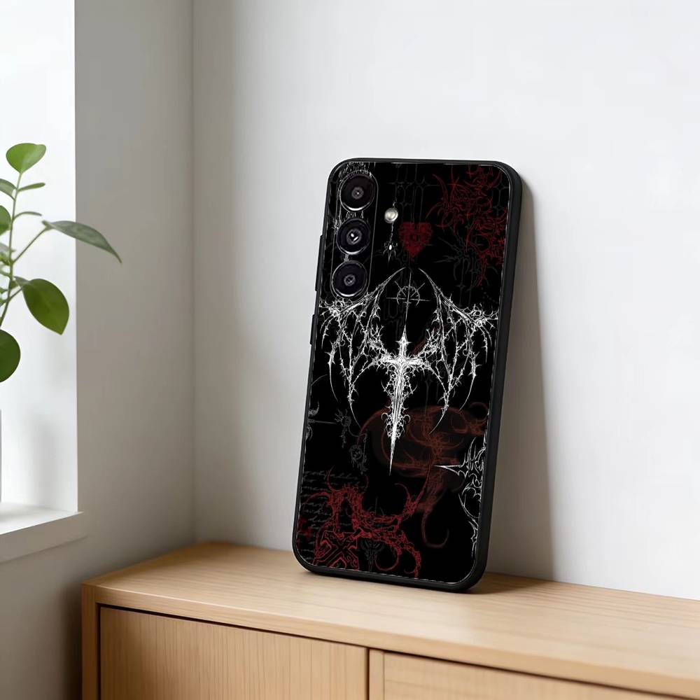 C-Cool Dark Gothic Cross Mark Phone Case For Samsung Galaxy A91,80,73,72 ,71,53,52,32 ,31,22,21s,20,Soft Black Case