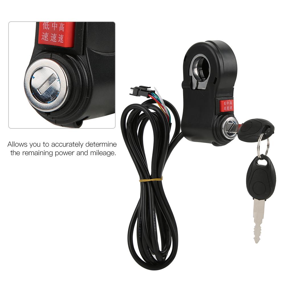 3pcs Handlebar Switch On Off Button 3 Speed Position with Lock Parts for Electric Bike