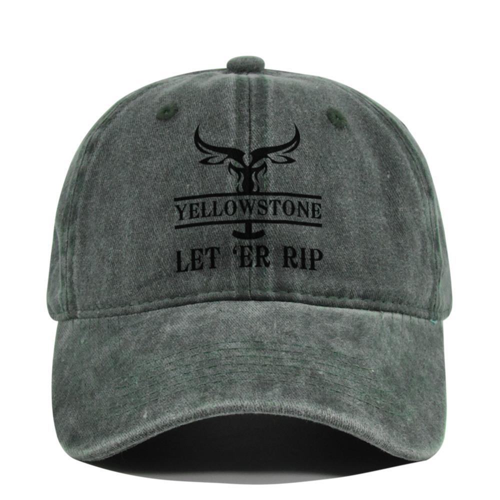 Cap Baseball Retro Printed Peaked Cap Washed Distressed Visor Fashion Cotton