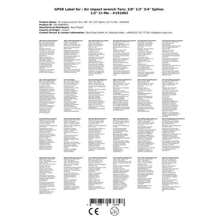 Douille XZN M16, Douille Vielzahn 1/2 pouce pour Visseuse à Choc