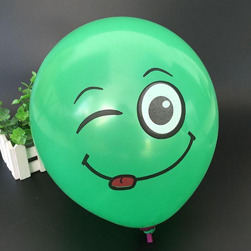 20pcslot Printed Cute Big Eyes Smiley Latex Balloons Happy Birthday Party